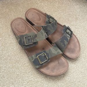 Camo Cork Bed Sandals